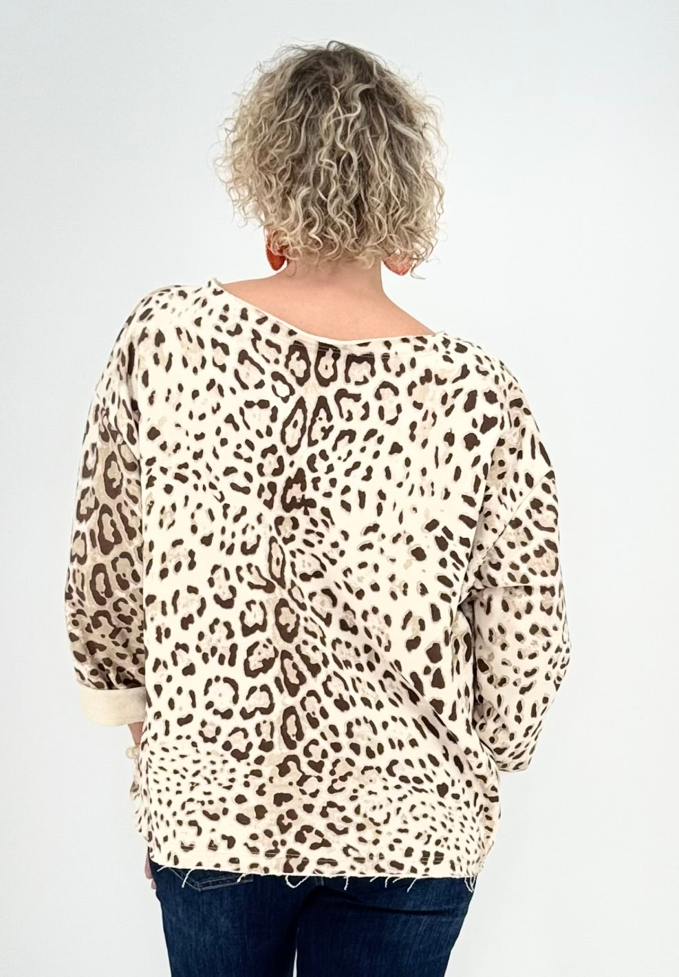 Sweatshirt in beige leo, "YES!"