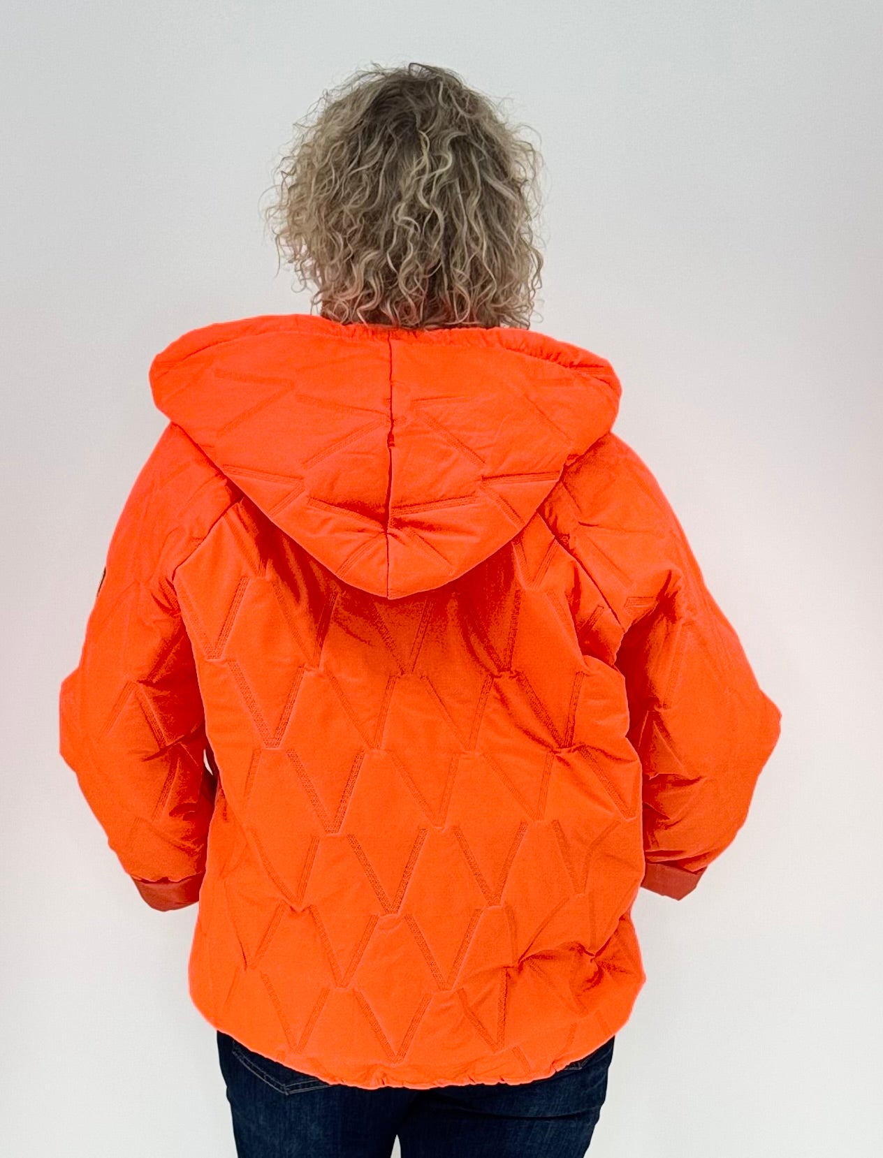 Leichte Steppjacke, neon orange