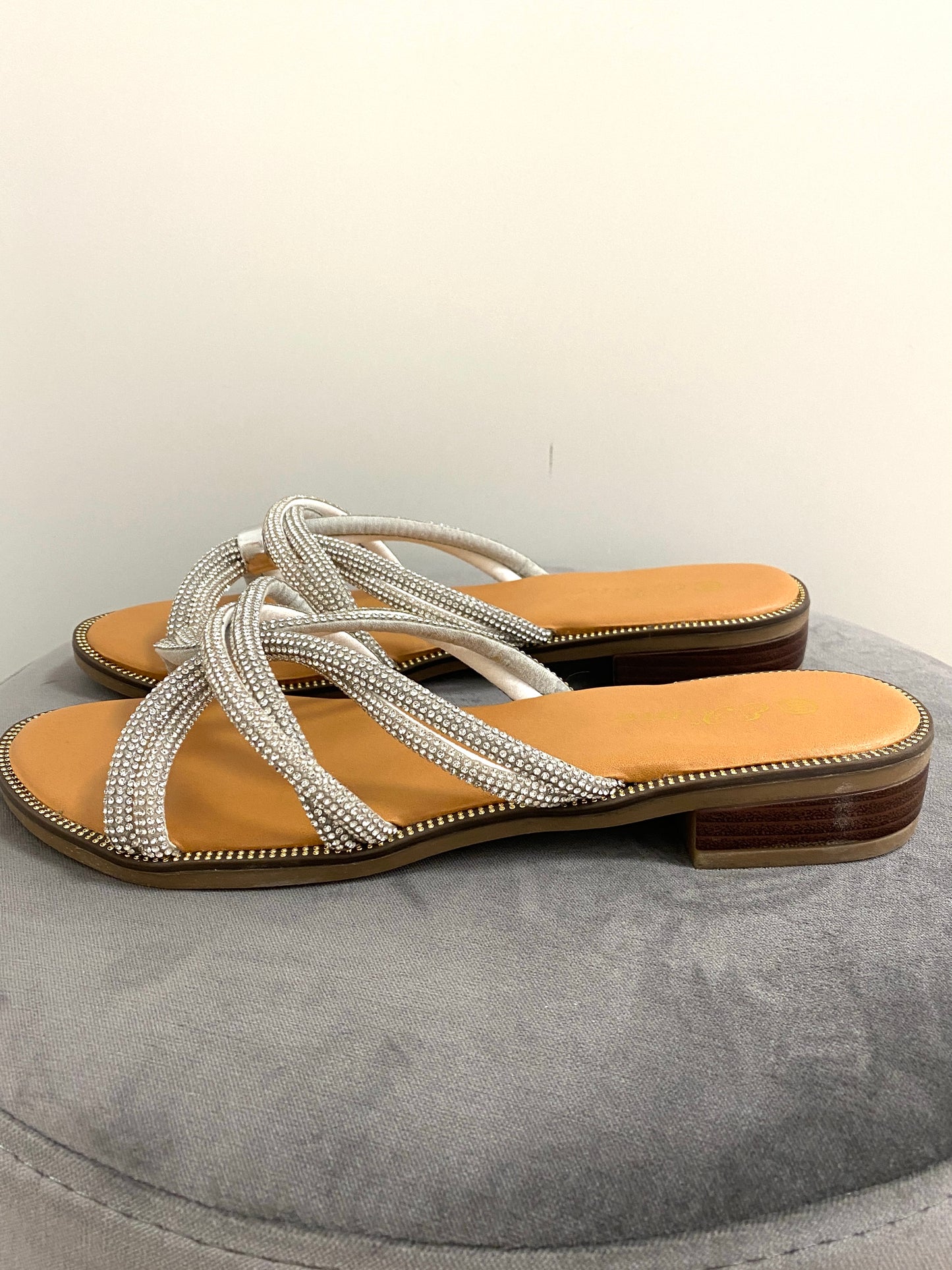 Flip Flop "Strass"silber