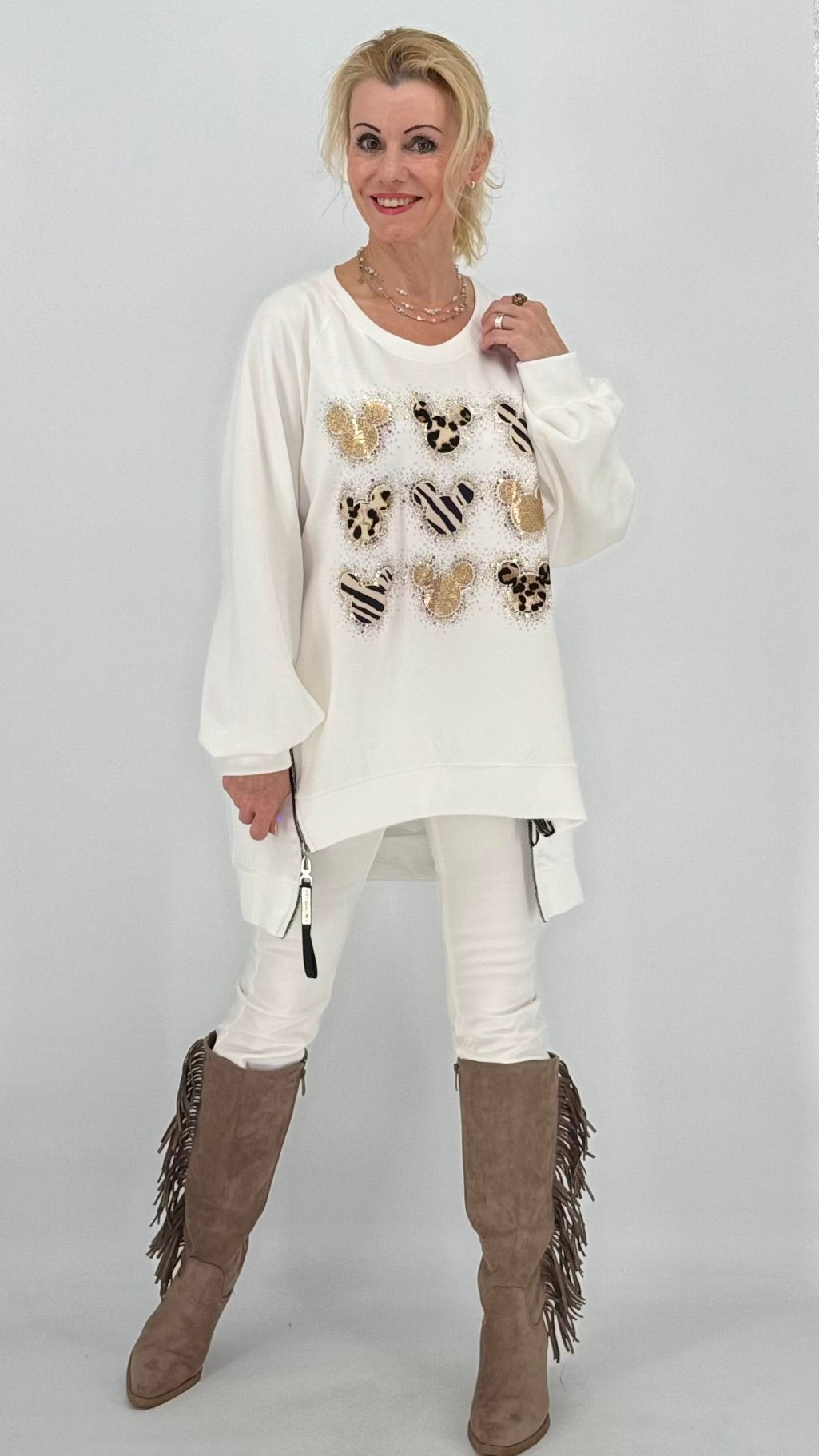 Sweatshirt, Weiss mit Mickey
