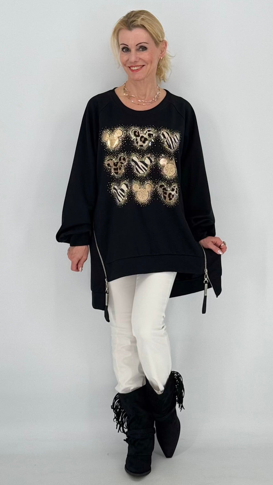 Sweatshirt, Schwarz mit Mickey