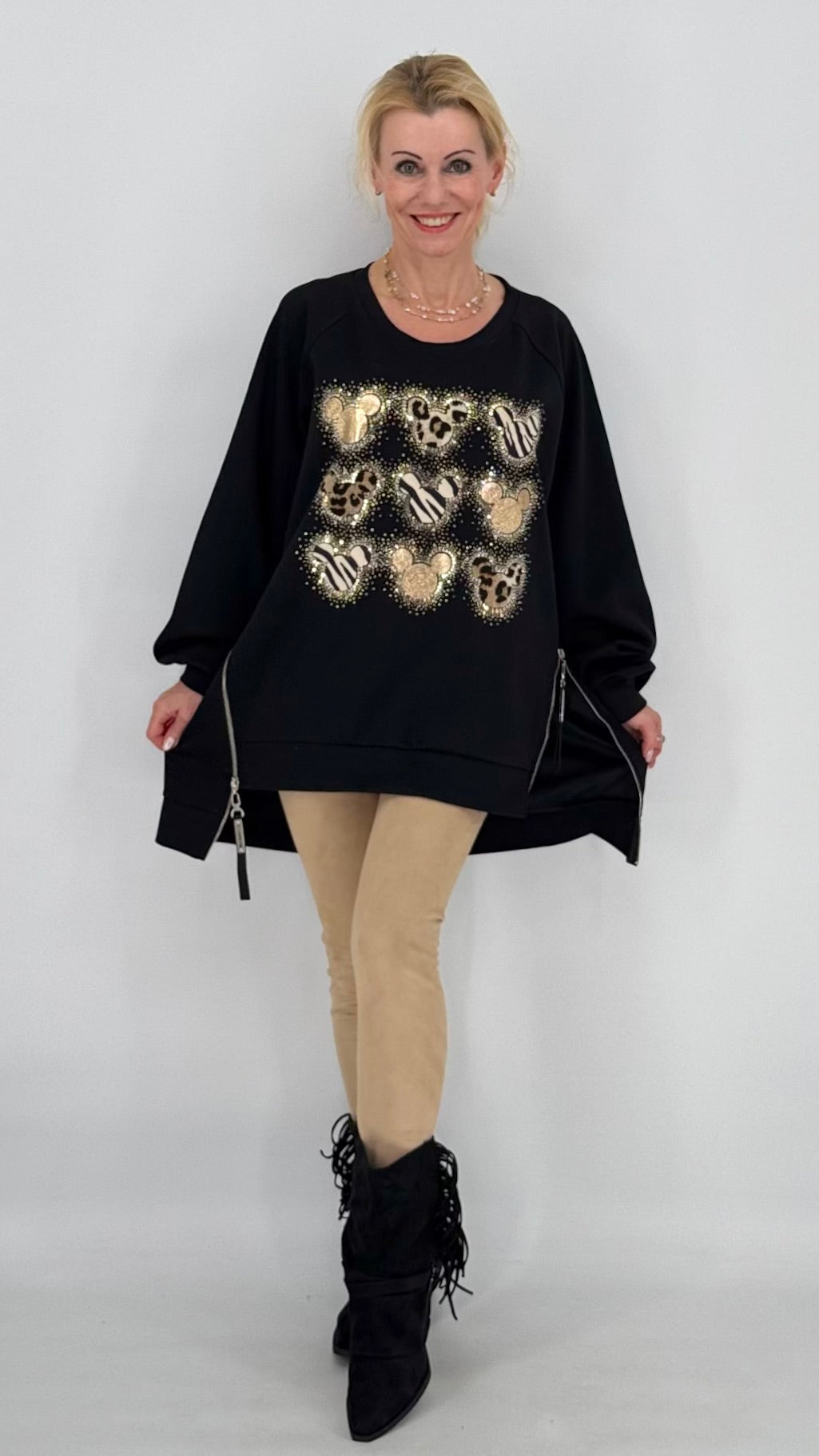 Sweatshirt, Schwarz mit Mickey