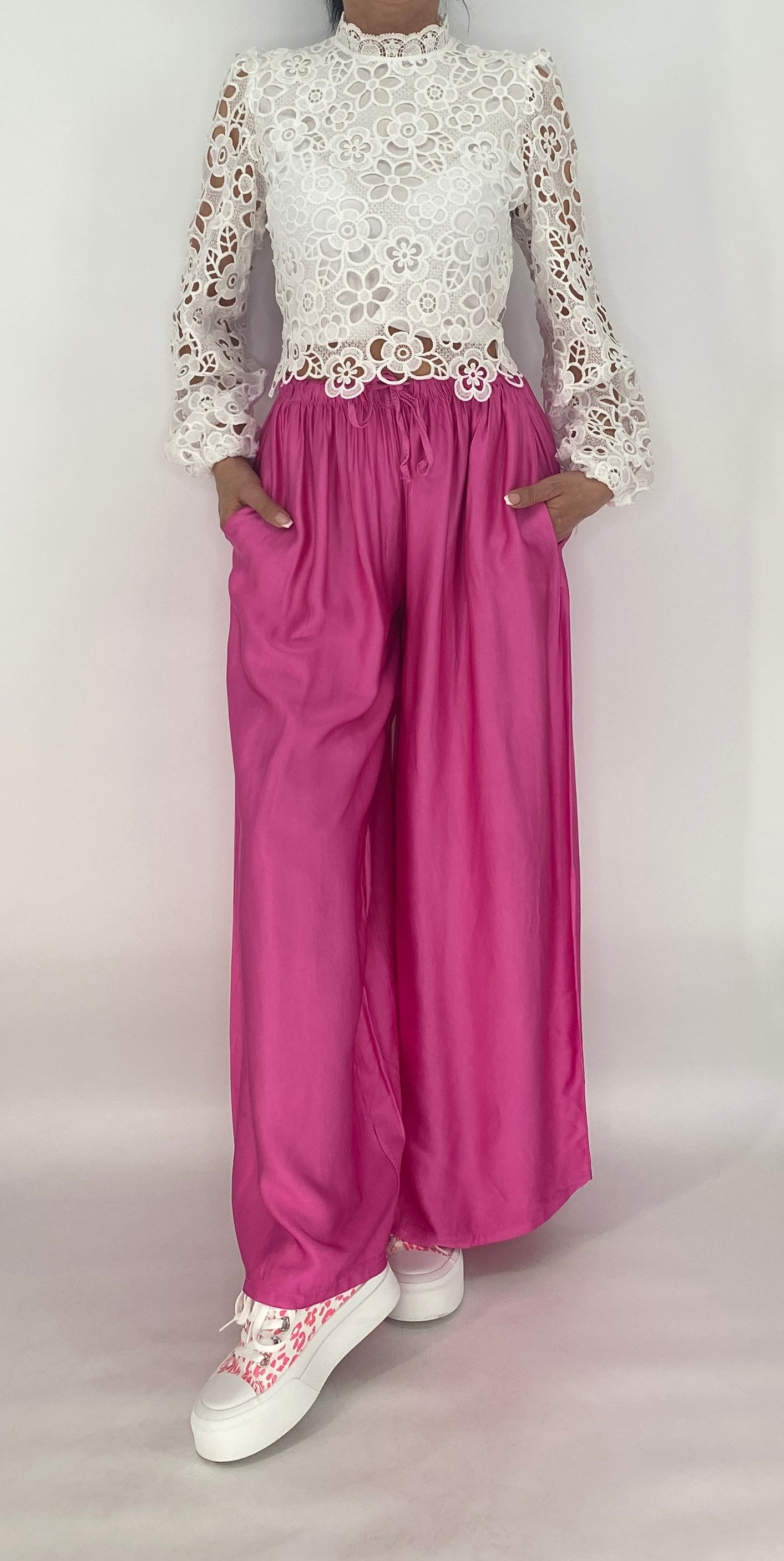Sommer Hose Viscose/Seide, berry