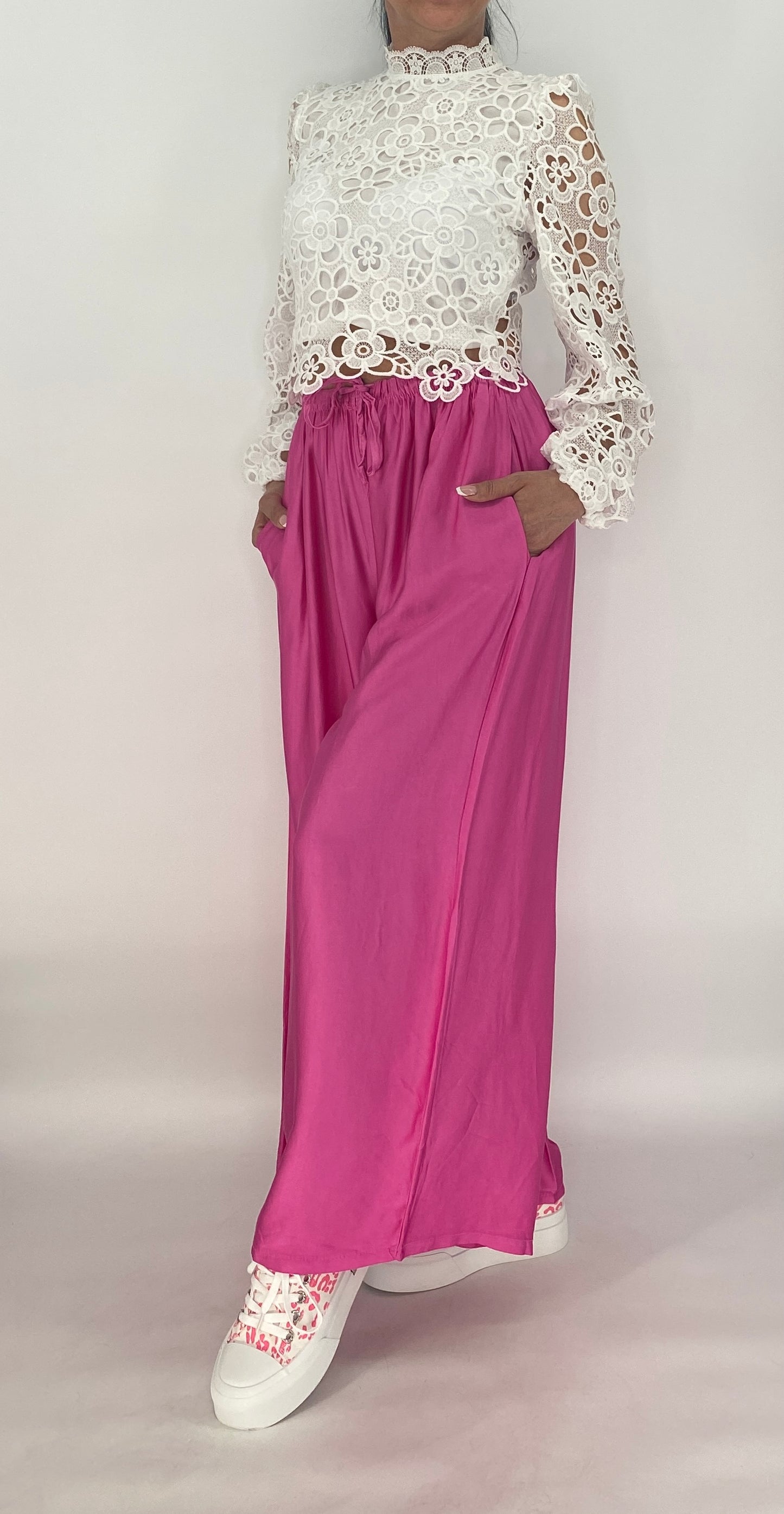 Sommer Hose Viscose/Seide, berry