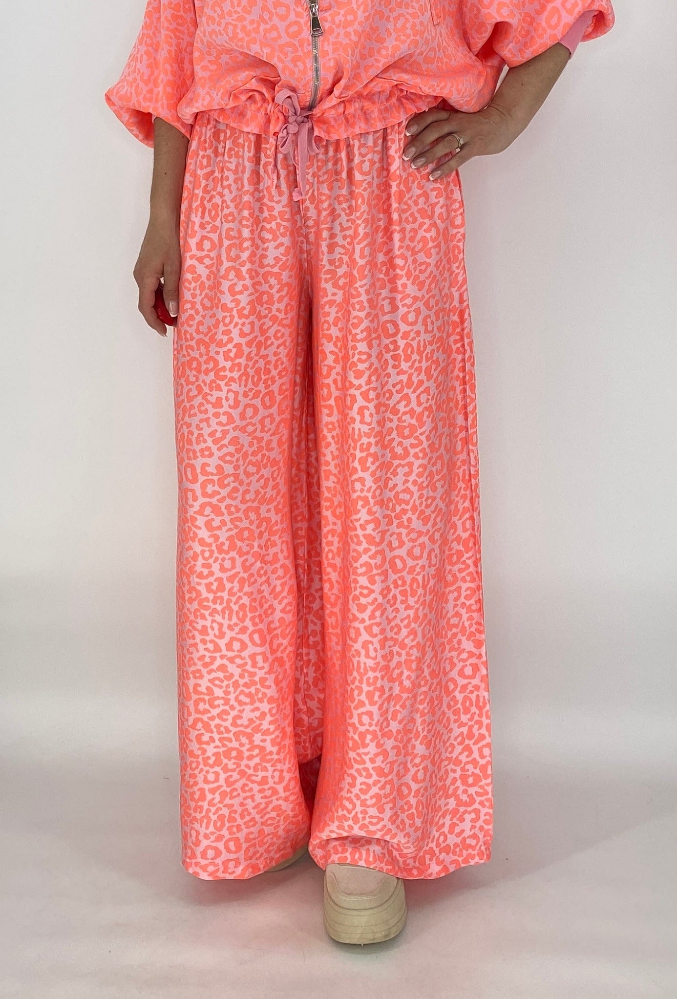 Sommer Hose Viskose/Seide neonorange