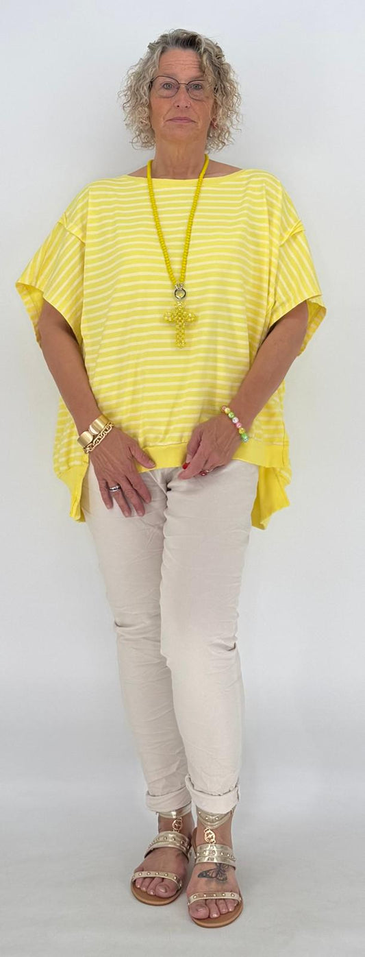 ESViViD Shirt gestreift Neongelb