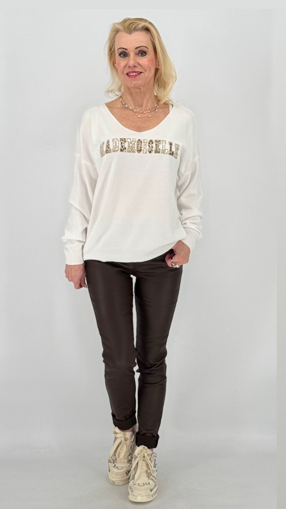 Lederimitat Hose ESViViD, braun, beige, schwarz