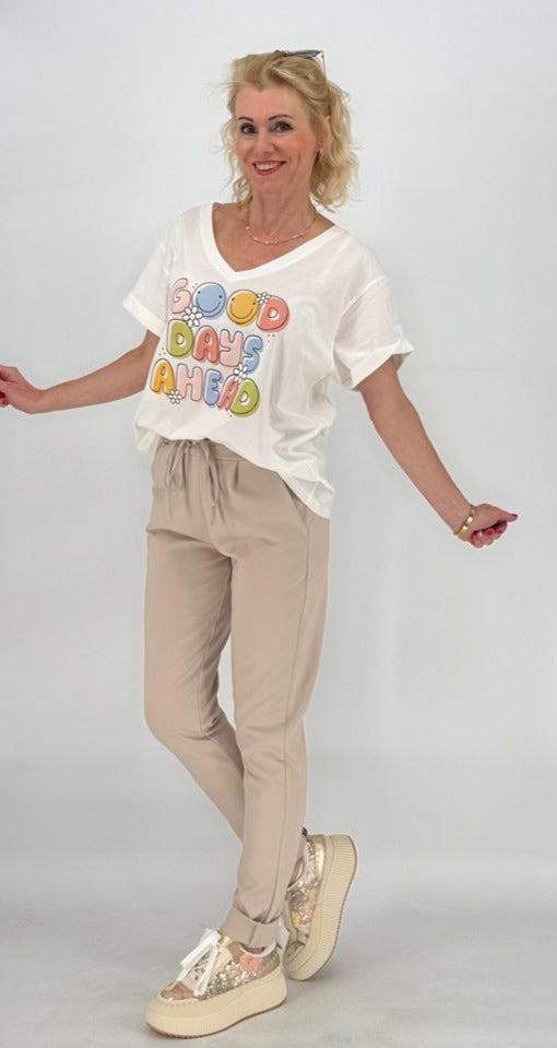 ESViViD Hose mit Umschlag, beige