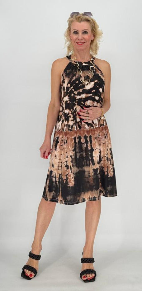 Kleid "Mia", schwarz/beige