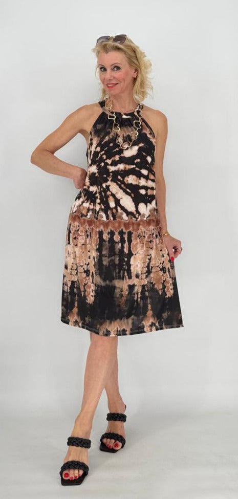 Kleid "Mia", schwarz/beige
