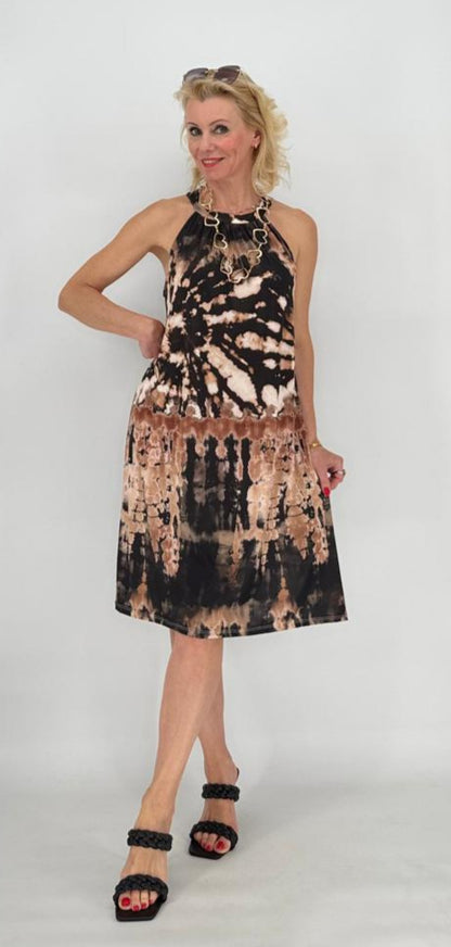 Kleid "Mia", schwarz/beige