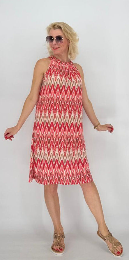 Kleid "Mia" ZickZack, koralle/beige/creme