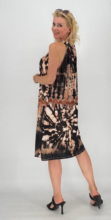 Kleid "Mia", schwarz/beige