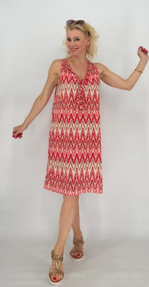 Kleid "Mia" ZickZack, koralle/beige/creme
