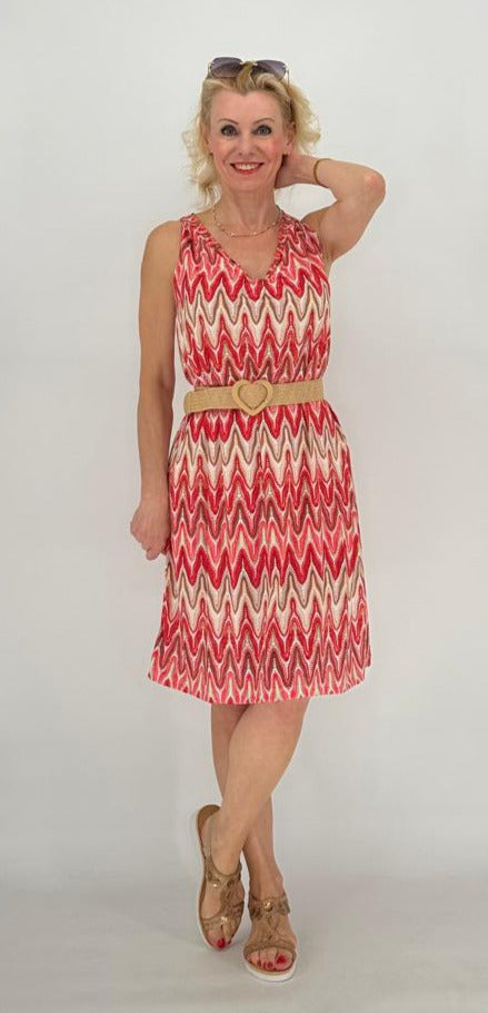Kleid "Mia" ZickZack, koralle/beige/creme
