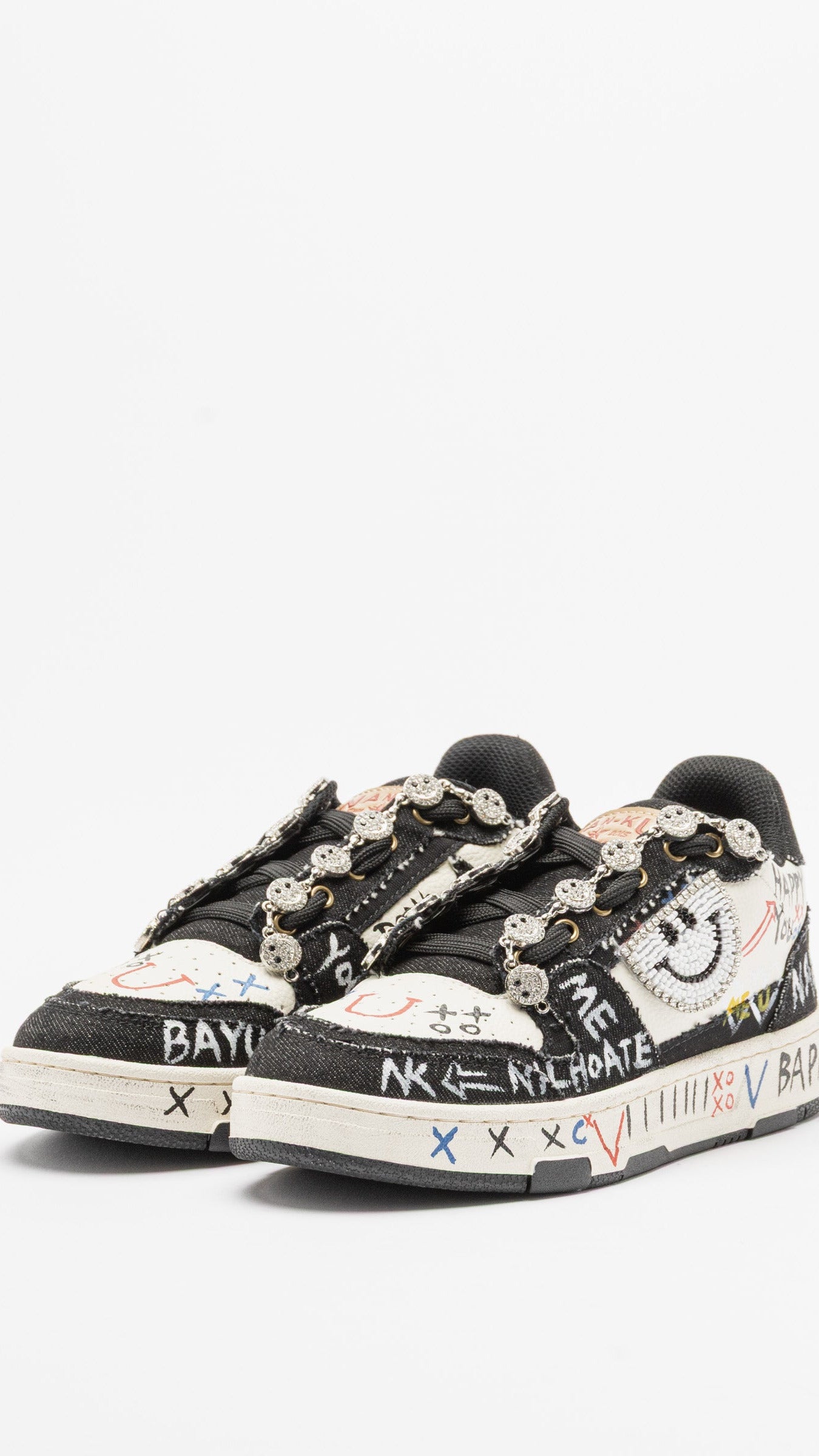 Sneaker NAN-KU "Smiley", beige, schwarz