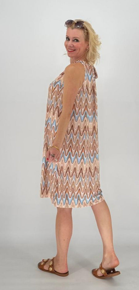 Kleid " Mia"  ZickZack, blau/beige/creme