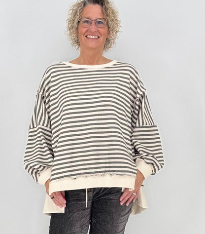 Sweatshirt, Grau/Beige