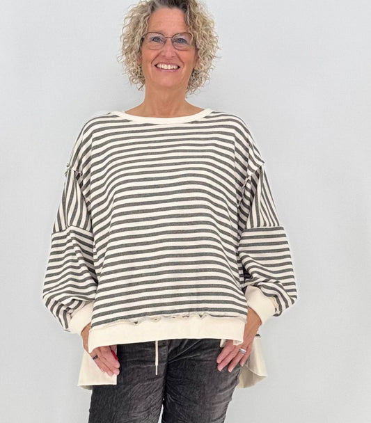 Sweatshirt, Grau/Beige