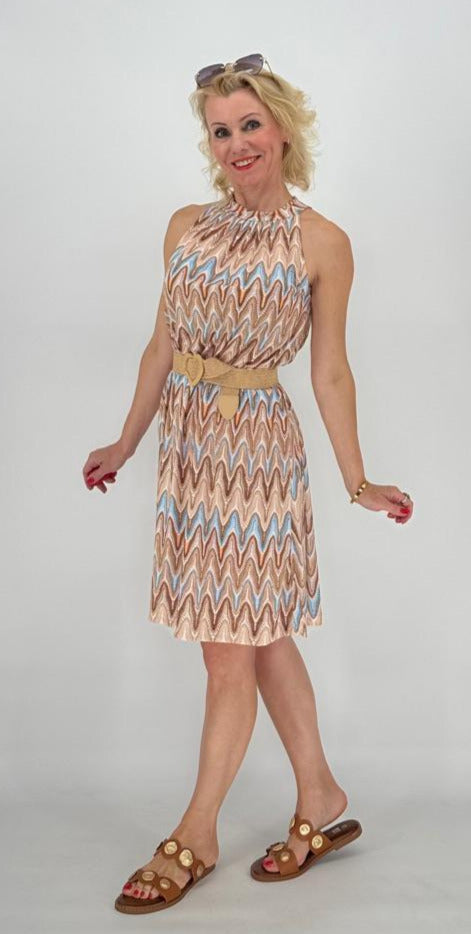 Kleid " Mia"  ZickZack, blau/beige/creme