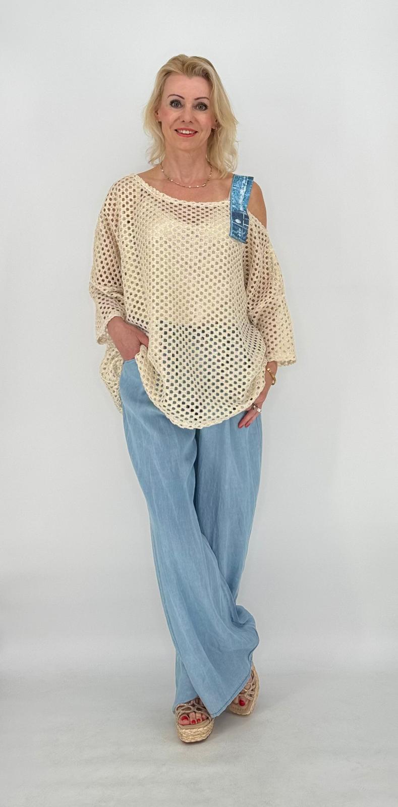 Netz Shirt in Beige