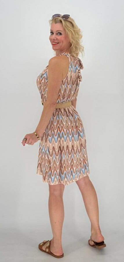 Kleid " Mia"  ZickZack, blau/beige/creme