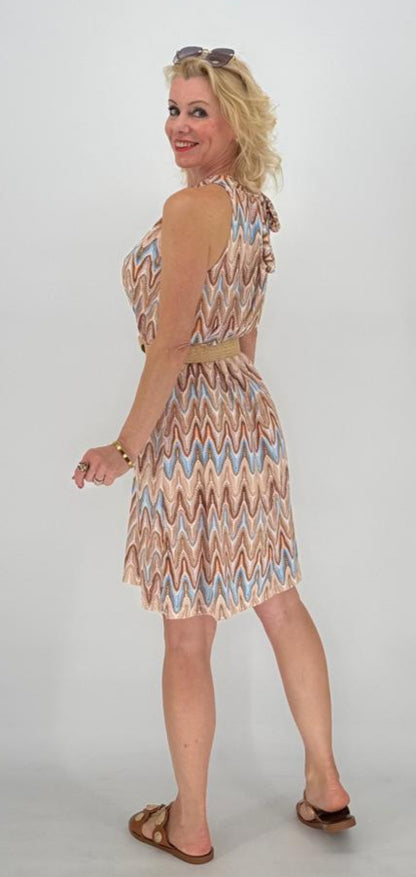 Kleid " Mia"  ZickZack, blau/beige/creme