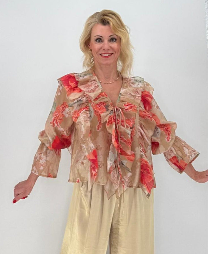 Bluse "Boho" beige/orange