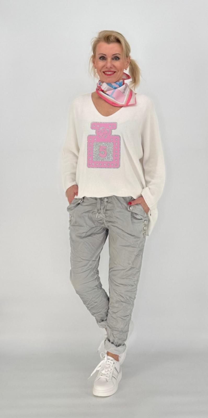 Pullover in weiß, Parfüm