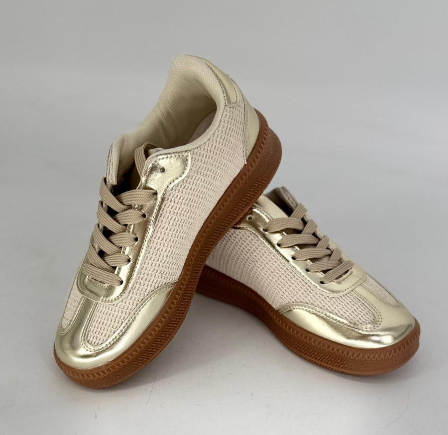 Sneaker creme/leo 8-167 GOLD