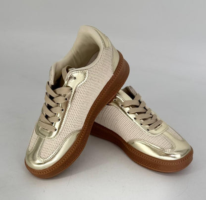 Sneaker creme/leo 8-167 GOLD