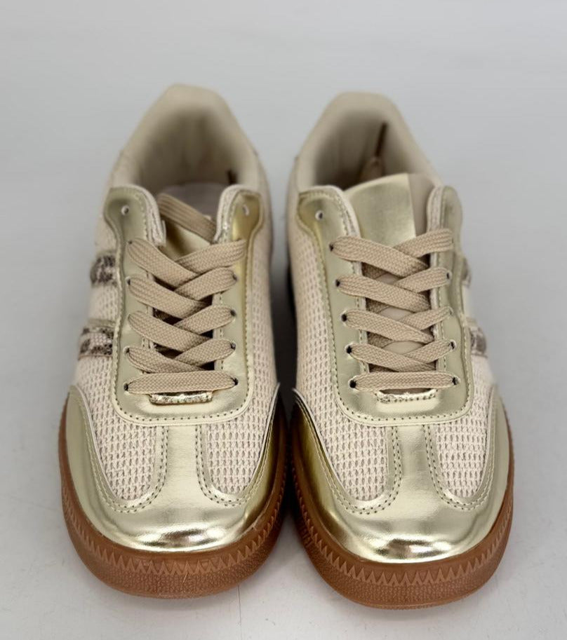 Sneaker creme/leo 8-167 GOLD