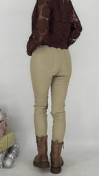 Lederimitat Hose ESViViD, braun, beige, schwarz