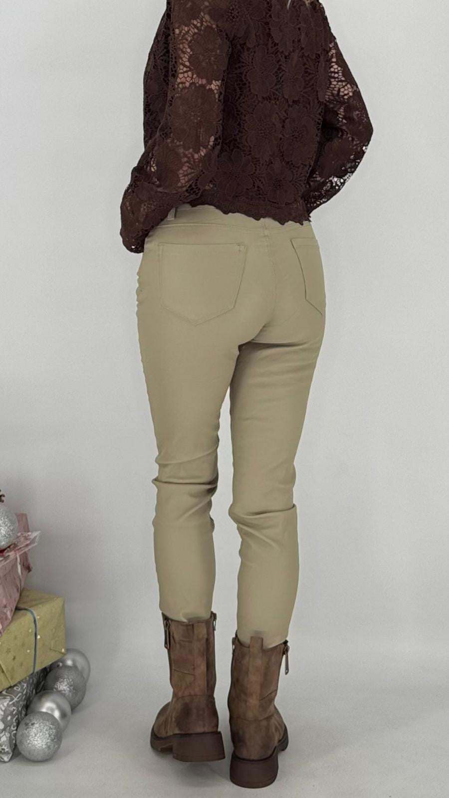 Lederimitat Hose ESViViD, braun, beige, schwarz