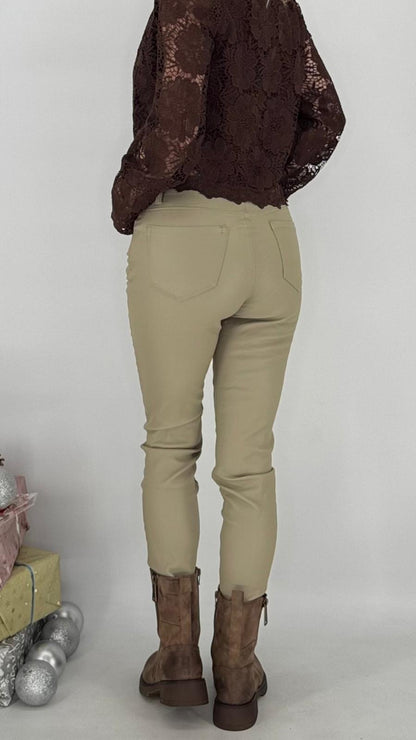 Lederimitat Hose ESViViD, braun, beige, schwarz