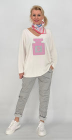 Pullover in weiß, Parfüm