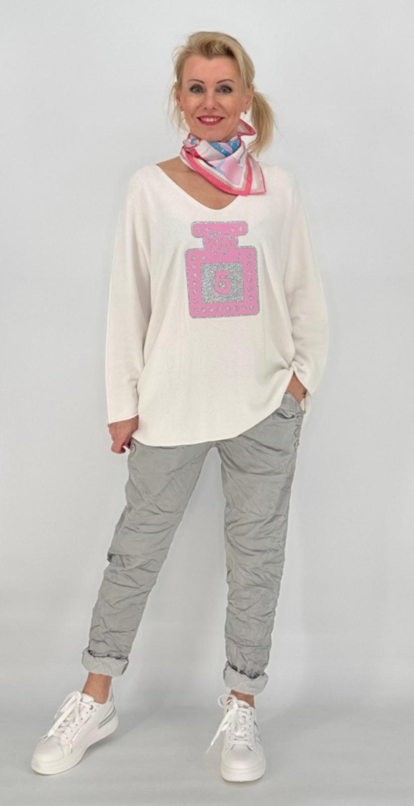 Pullover in weiß, Parfüm
