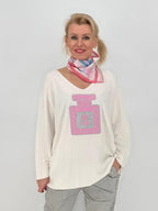 Pullover in weiß, Parfüm