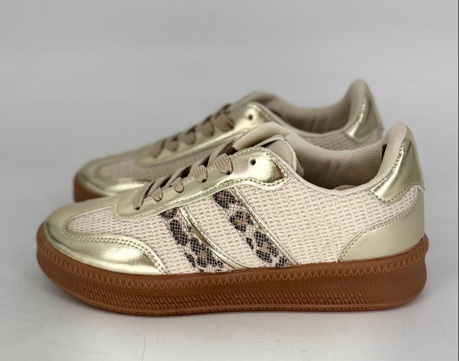 Sneaker creme/leo 8-167 GOLD
