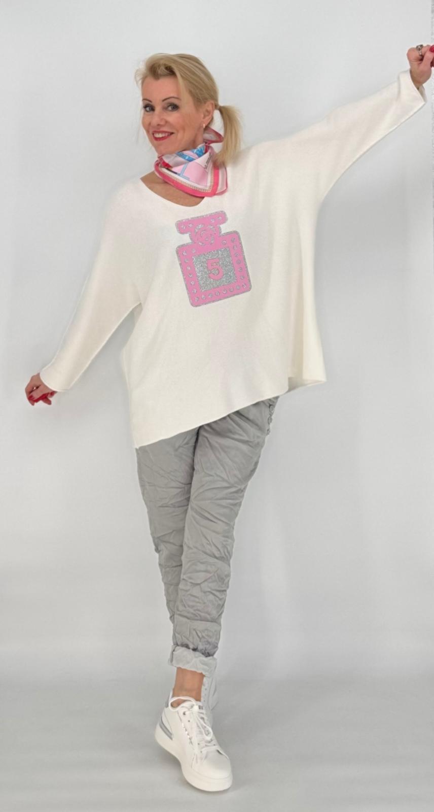 Pullover in weiß, Parfüm