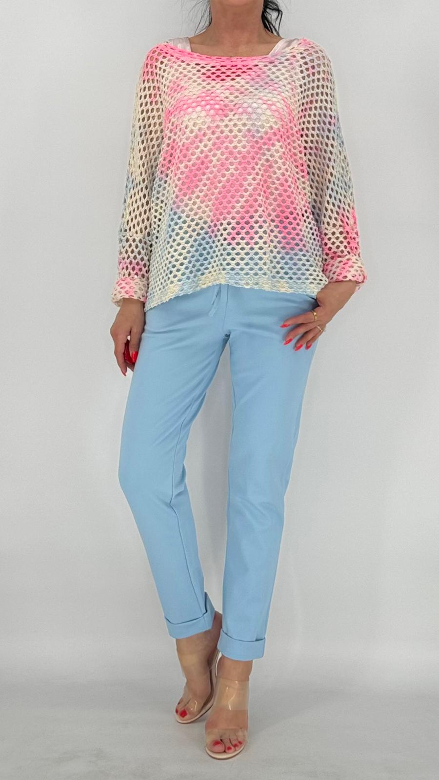 Netz Shirt in regenbogenfarben