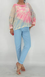 Netz Shirt in regenbogenfarben