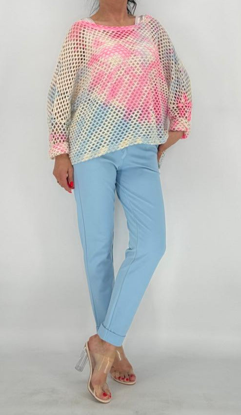 Netz Shirt in regenbogenfarben