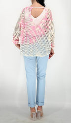 Netz Shirt in regenbogenfarben