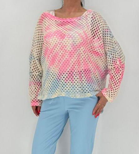 Netz Shirt in regenbogenfarben