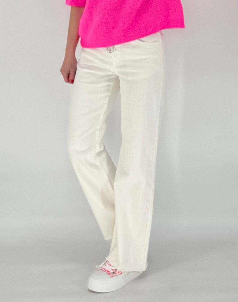Hose mit elastischem Bund, weiß