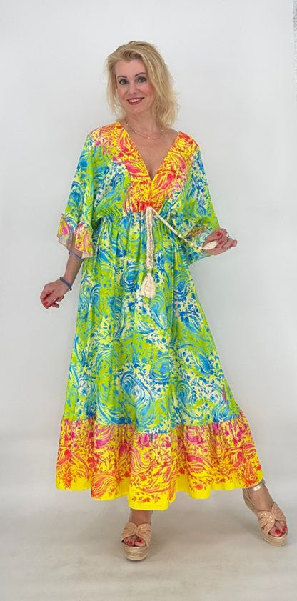 Kleid 100% Viskose, grün