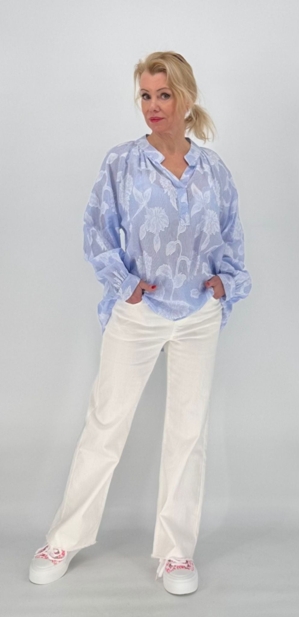 Hose mit elastischem Bund, weiß