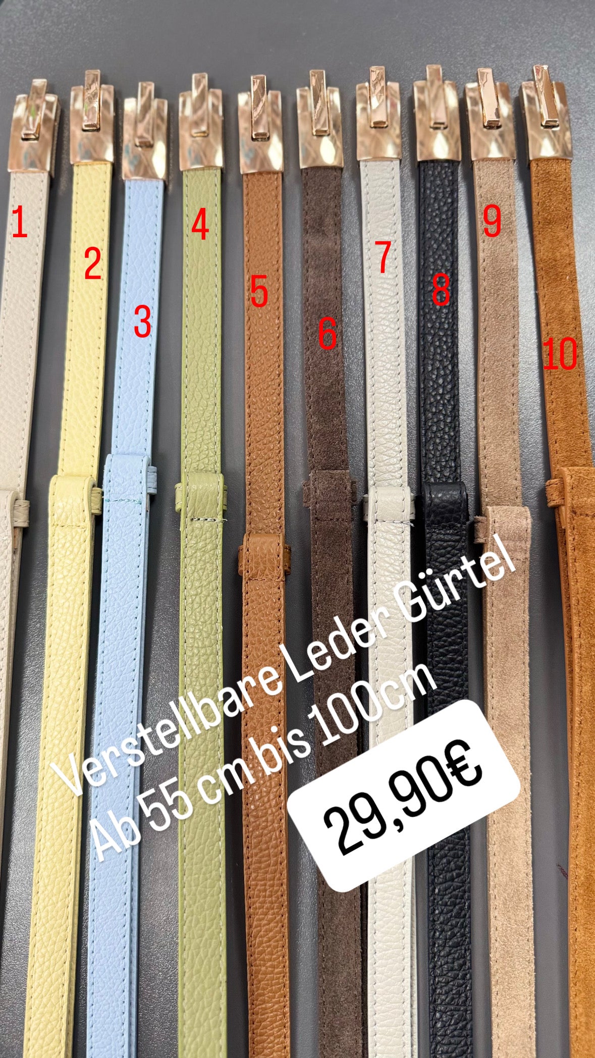 Eleganter Ledergürtel mit goldener Magnet-Schnalle