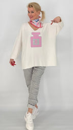 Pullover in weiß, Parfüm